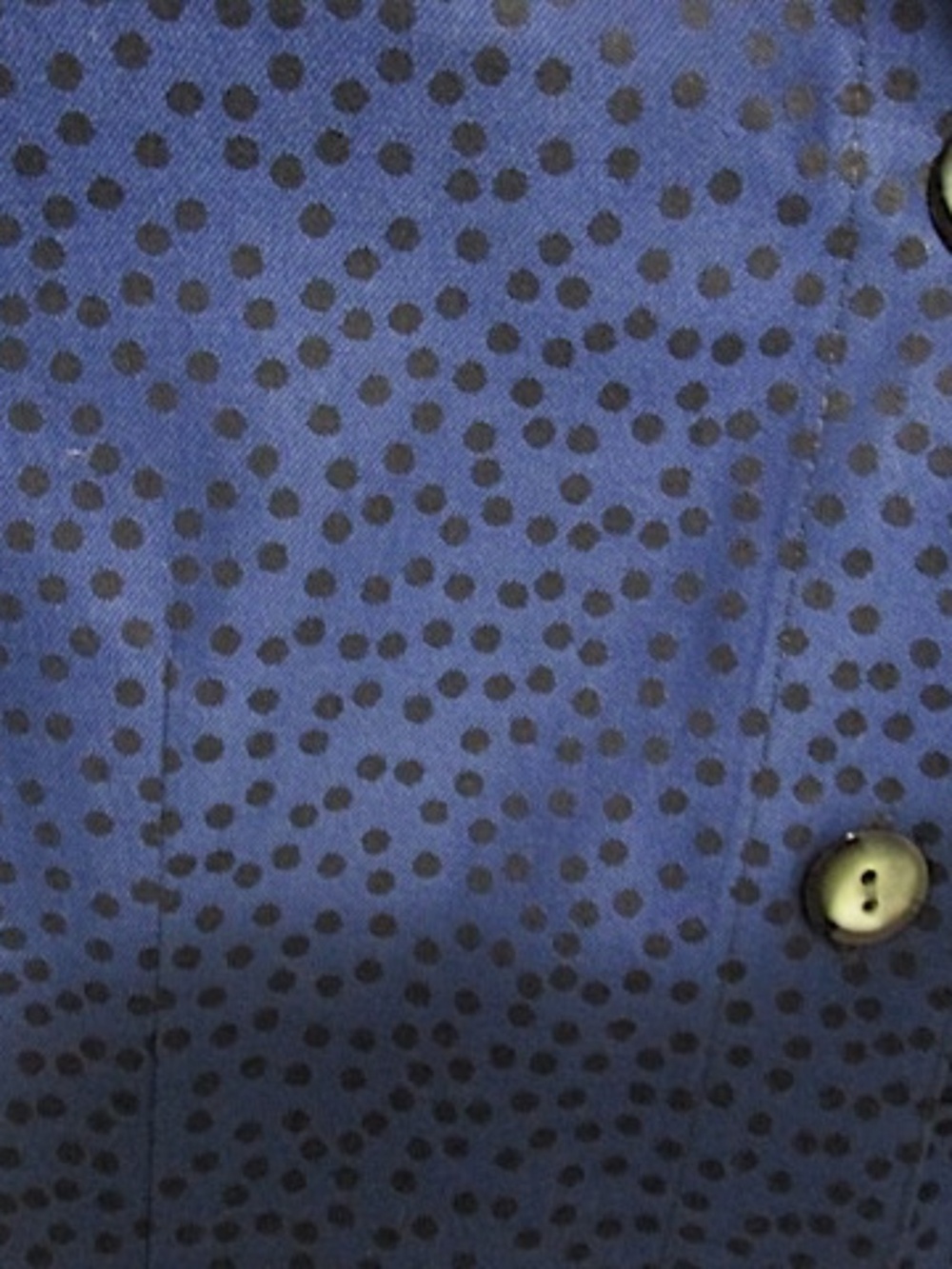 Foxcroft Non-Iron Blue Patterned Fitted Cotton Blouse, Size 4P - Picture 3 of 7